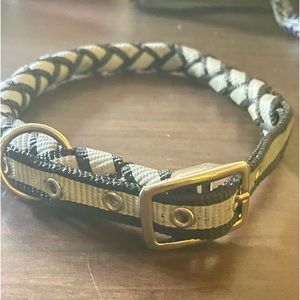 Large Size Braided Dog Collar - 24 inches. 
Blue & Grey